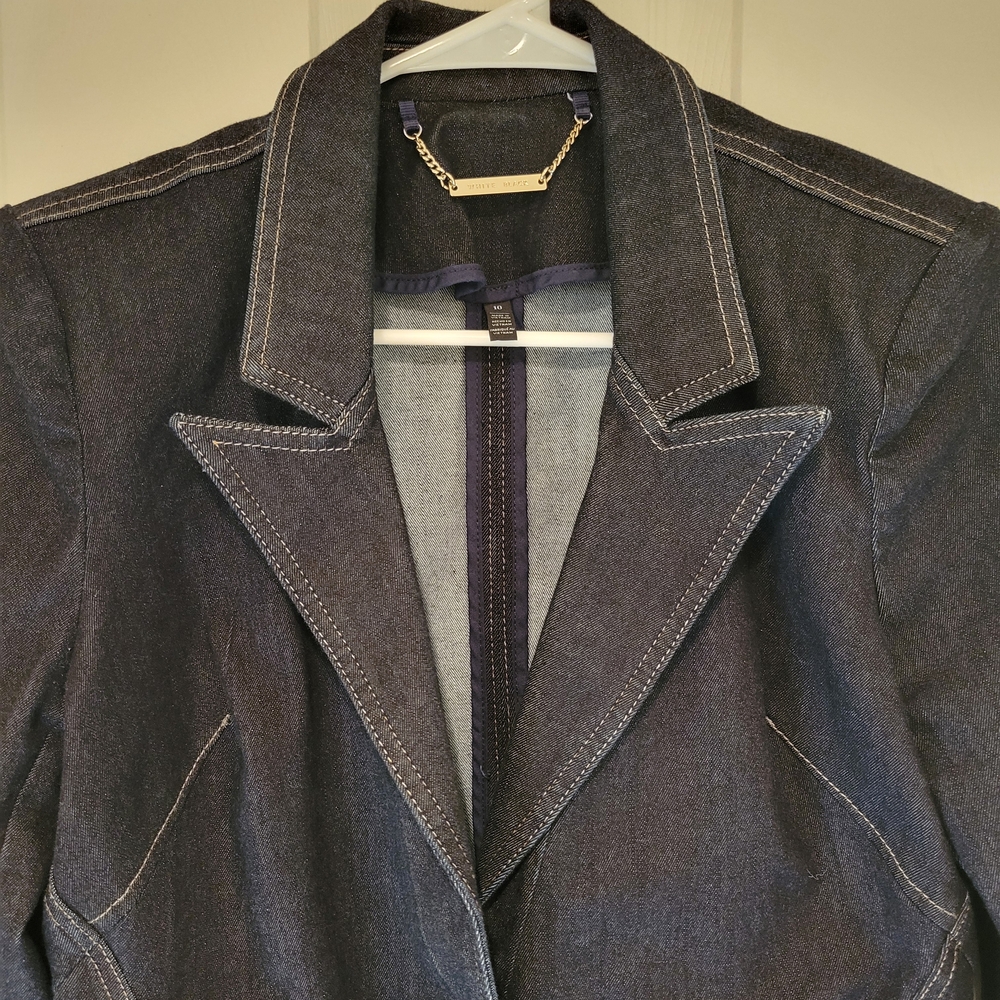 White House Black Market Dark Denim Blazer - Picture 6 of 12
